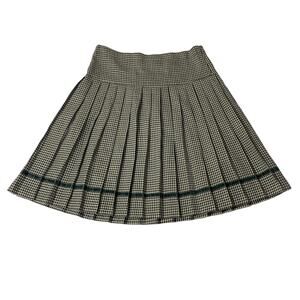 NEW YORK BONNIE JEAN Vintage Green Velvet Pleated High Waisted Mini Skirt Small
